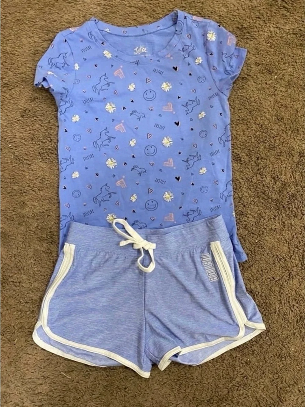 Girls Justice unicorn/flower outfit size 10/12